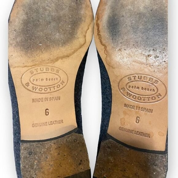 Stubbs & Wootton Gray Flannel Skull and Angel Slip on Loafers. Size 6 - Picture 10 of 10
